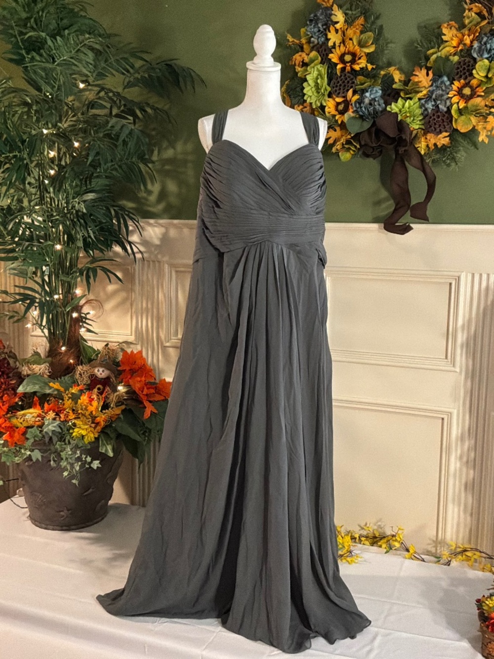 Formal Grey chiffon dress